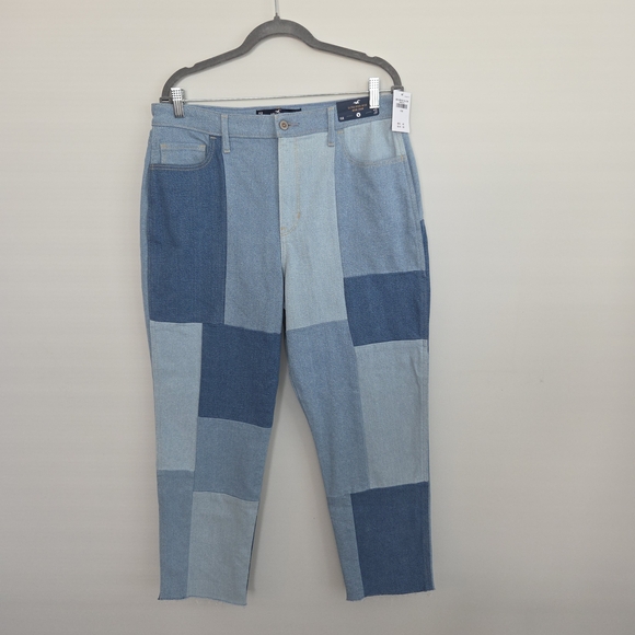 Hollister Women's Patchwork Blue Jeans Size 15 - Picture 4 of 6